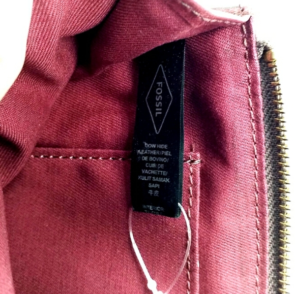 Fossil Multicolor Colorblock Mixed Leather Zipper Pouch PW Bright NWOT - Picture 7 of 9